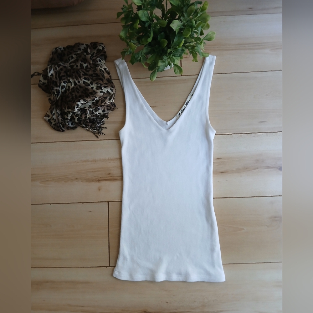 Michael Stars White Sleeveless Top! One Size Show Stopper! Anthropologie